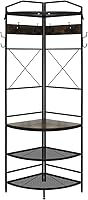 Vista 1 de AWQM Corner Hall Tree, Entryway Coat Rack with 6 Hooks and Storage Shelf, Freestanding Hallway Corner Organizer with Shoes Rack for Home Office