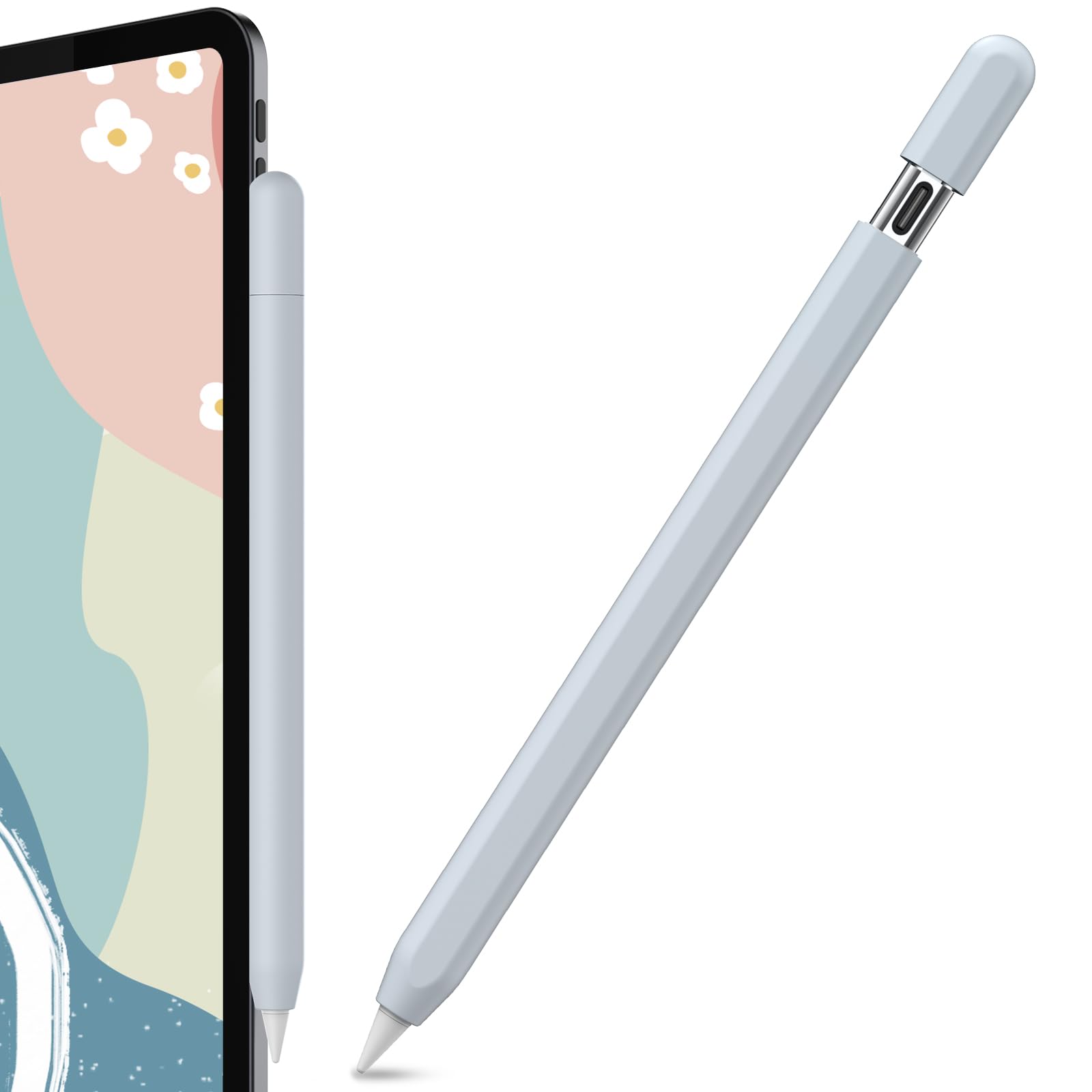 AhaStyle Silicone Case for Apple Pencil (USB-C) 2023 Ultra Thin Proteative Cover Skin Apple Pencil Sleeve Anti-Slip Grip Compatible with Apple Pencil