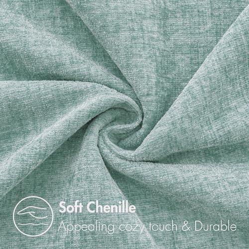 Image of MIULEE Pack of 2 Couch Throw Pillow Covers 16x16 Inch Soft Aqua Green Chenille Pillow Covers for Sofa Living Room Spring Home Decor Couch Solid Dyed Cases