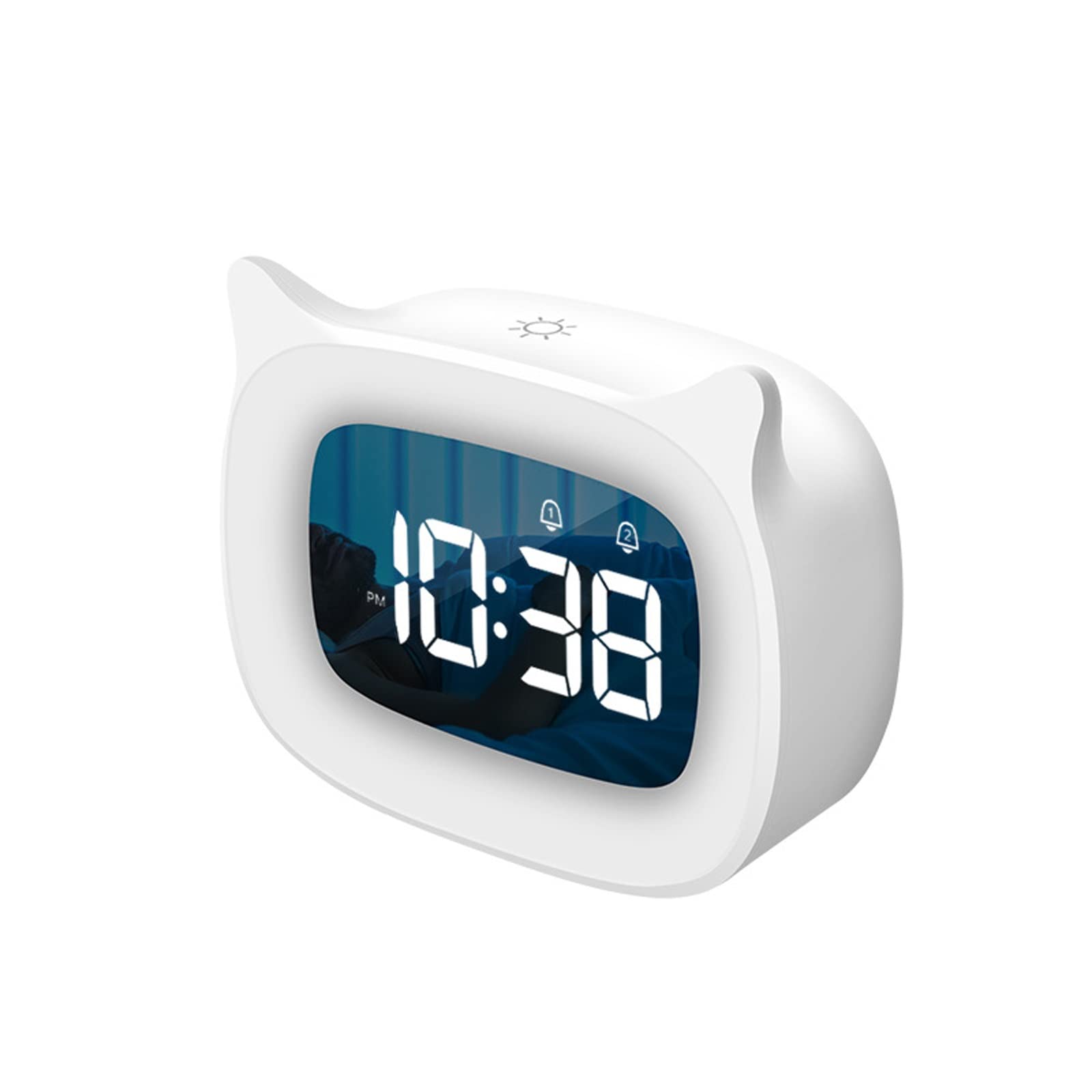 MYXJX alarm clock, LED Digital Alarm Clock,Time Brightness Adjustable,USB Charging,Suitable for Bedroom,Bedside,Office(White)