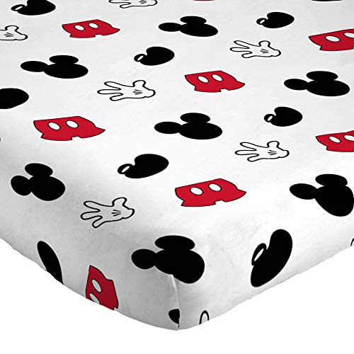 Image of Jay Franco Kids Sheet Set with Fitted, Flat Sheets & Pillow Cover - Ultra-Soft Bedding with Pillowcase for Room Decor, White - Mickey Mouse, 3 Piece Twin