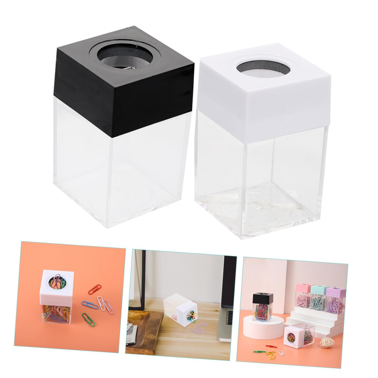 Lurrose 5 Set Di Fermagli Per Carta Portaoggetti Quadrato Per Ufficio 2 Pezzi * 5