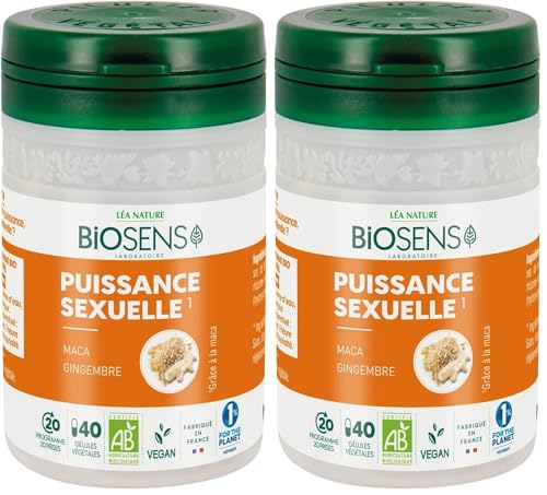 Biosens - Gélule végétale Puissance sexuelle - Maca et Gingembre - Certifié Bio AB Vegan - Fabriqué en France - Actifs 100% Végétaux - Programme de 20...