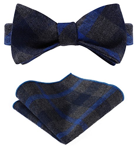 BIYINI Hombres Corbata de Mo?o Algodon Cuadros Plaza de Bolsillo Set Panuelo Fiesta Bodas Accesorios