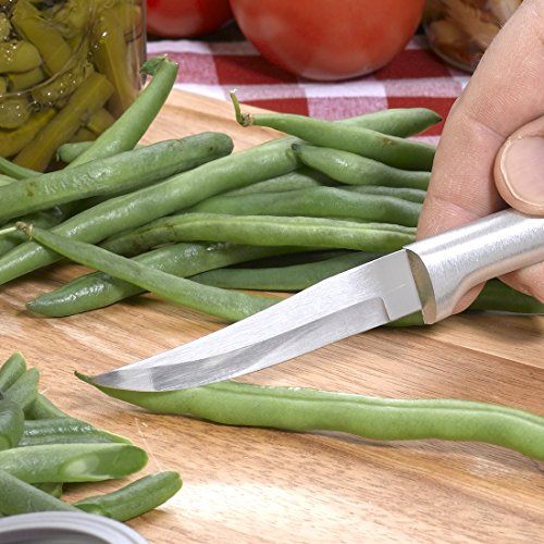 Rada Cutlery Paring Knife Set 3 Knives with Stainless Steel Blades and Brushed Aluminum Made in The USA, 7 1/8