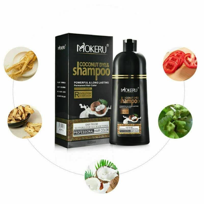 Miniatura 3 de Maani Champú de color para el cabello con aceite de coco de argán, 500 ML Champú instantáneo de color de cabello de acción rápida de larga duración