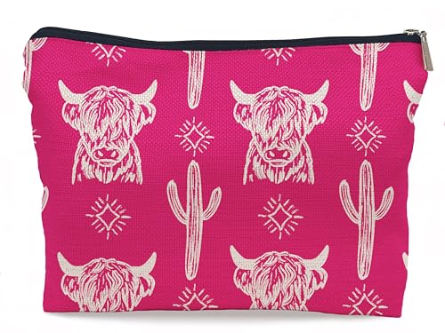 Image of Western Cow Makeup Bag,Western Cow Gifts For Women,Cowgirl Stuff For Women,Cowgirl Gifts(COW B)