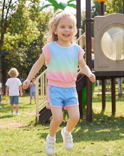 Image of Weebaby Baby Clothes Girl Toddler Summer Outfits Infant Casual Sleeveless Halter Ruffle Tank Cute Short Set Baby Clothing