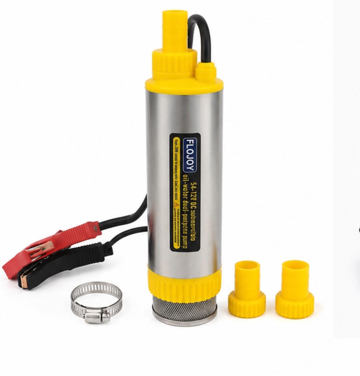 Flojoy 12V 165W Submersible Fuel Transfer Pump for Diesel, Oil & Water | 40-60 L/min Flow Rate, 7-9M Lift Capacity, 3 Outlet Nozzles, 54MM Mini Pump, with Filter Included-image-45