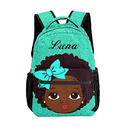 BEYODD Custom Kids Backpack, Personalized Student School Bags for Boys & Girls, Bookbags for Travel Black Little Girl