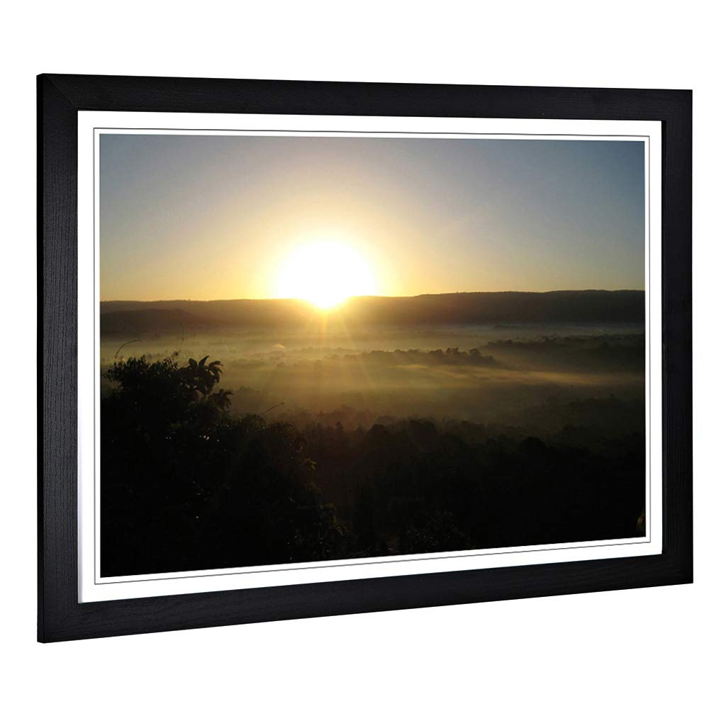 Big Box Art Framed Print Kenya Landscape Africa (2) Design | Wall Art Picture | Home Decor for Kitchen, Living Room, Bedroom, Hallway, Black, A2 / 24.5x18 Inch / 62x45cm