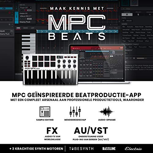 AKAI Professional MPK Mini MKIII - 25-toetsen USB MIDI Keyboard Controller met 8 lichtgevende drumpads, 8 draaiknoppen… - Image 6