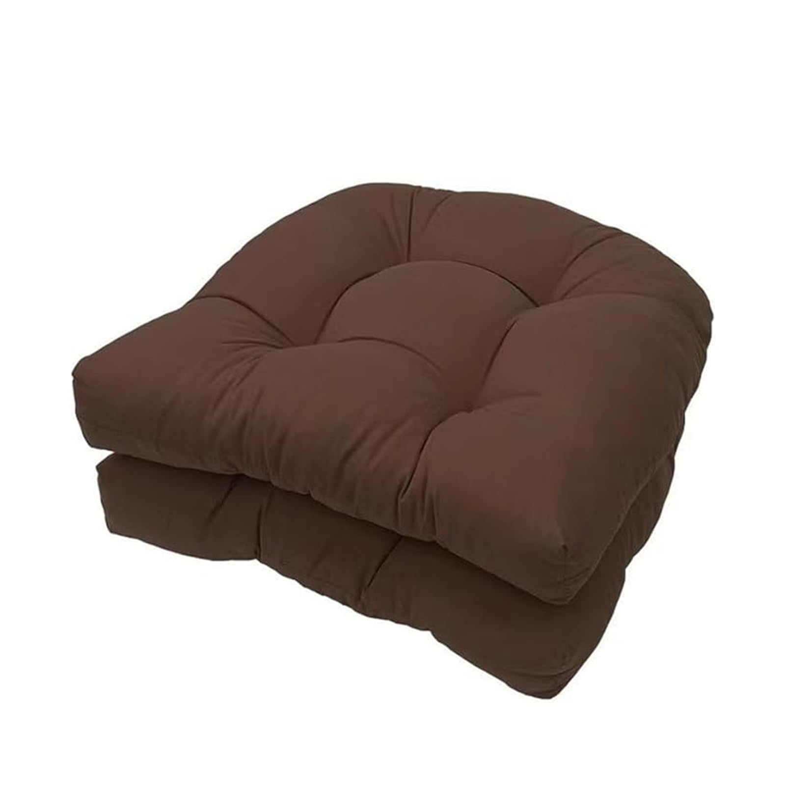 FYHTC Waterproof Chair Cushions Set of 2 48 * 48cm All Weather Patio Seat Cushions U-Shape,Thicken Universal Chair Pads for Outdoor Furniture Garden Indoor Dining Office Floor(Brown)