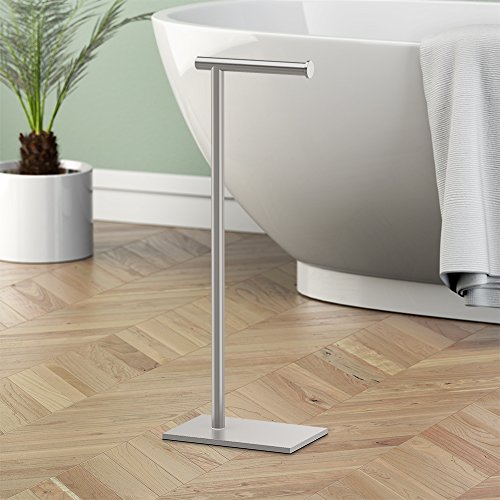 image for Gatco 1431SN, Modern Rectangle Base Freestanding Toilet Paper Holder, 