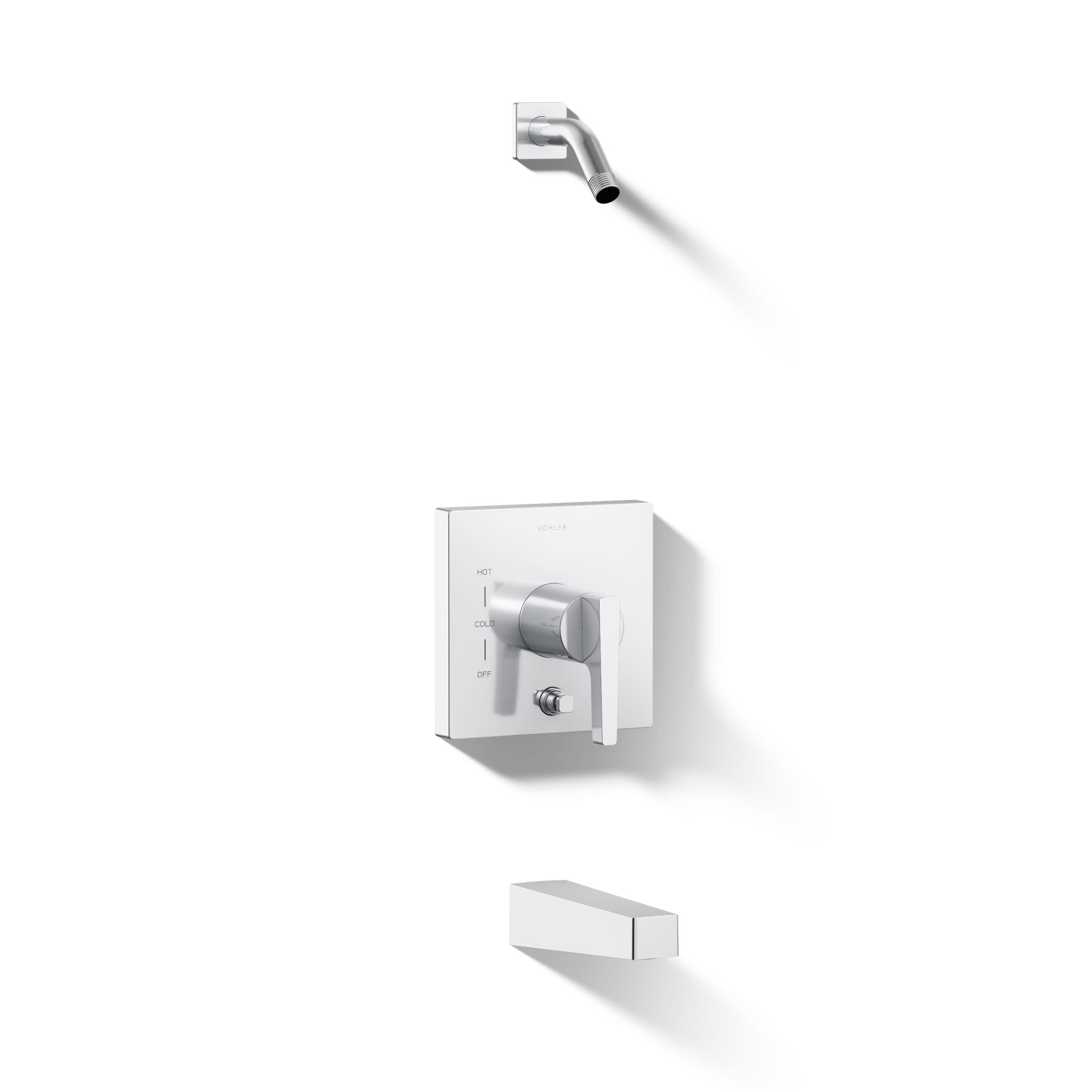 Façade douche KOHLER Honesty mitigeur encastrable chrome brillant robinetterie baignoire T99763-4L-CP