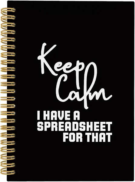 ANIANG Funny Black Spiral Notebook, Spreadsheet Gifts Funny, Funny Accountant Gifts 5.5"x8.3" 164pages Lined Notebooks College Ruled, I Have a Spreadsheet for that Notebook for Office School Supplies