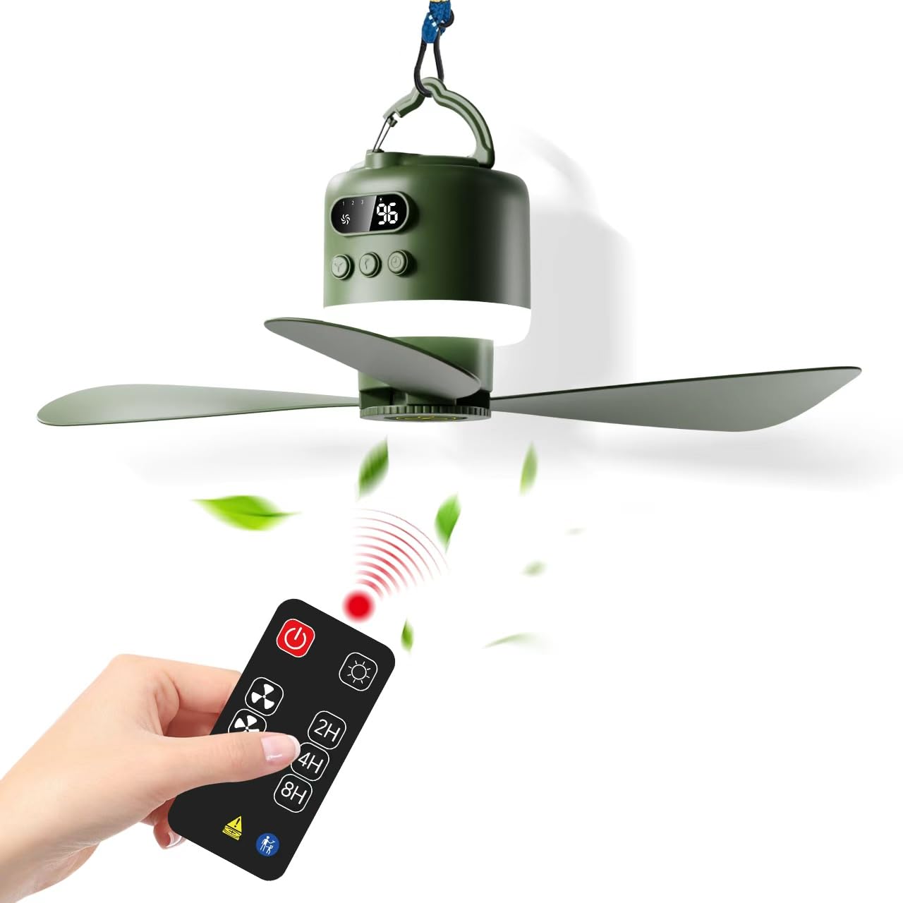 Photo 1 of Coycomn 18-Inch Rechargeable Camping Fan with LED Light