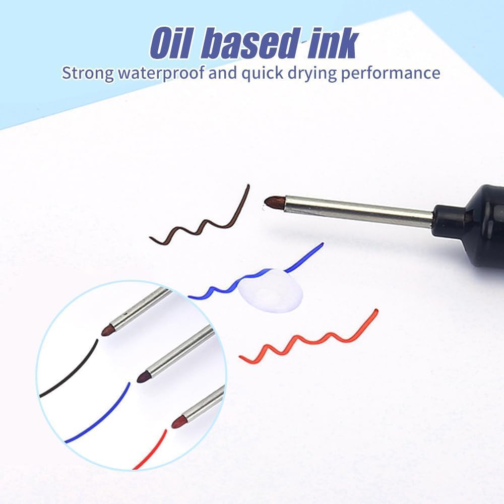 5PCS Long Head Deep Hole Markers - 20mm Deep Reach Waterproof Permanent Metal Marking Pens Black — view 4