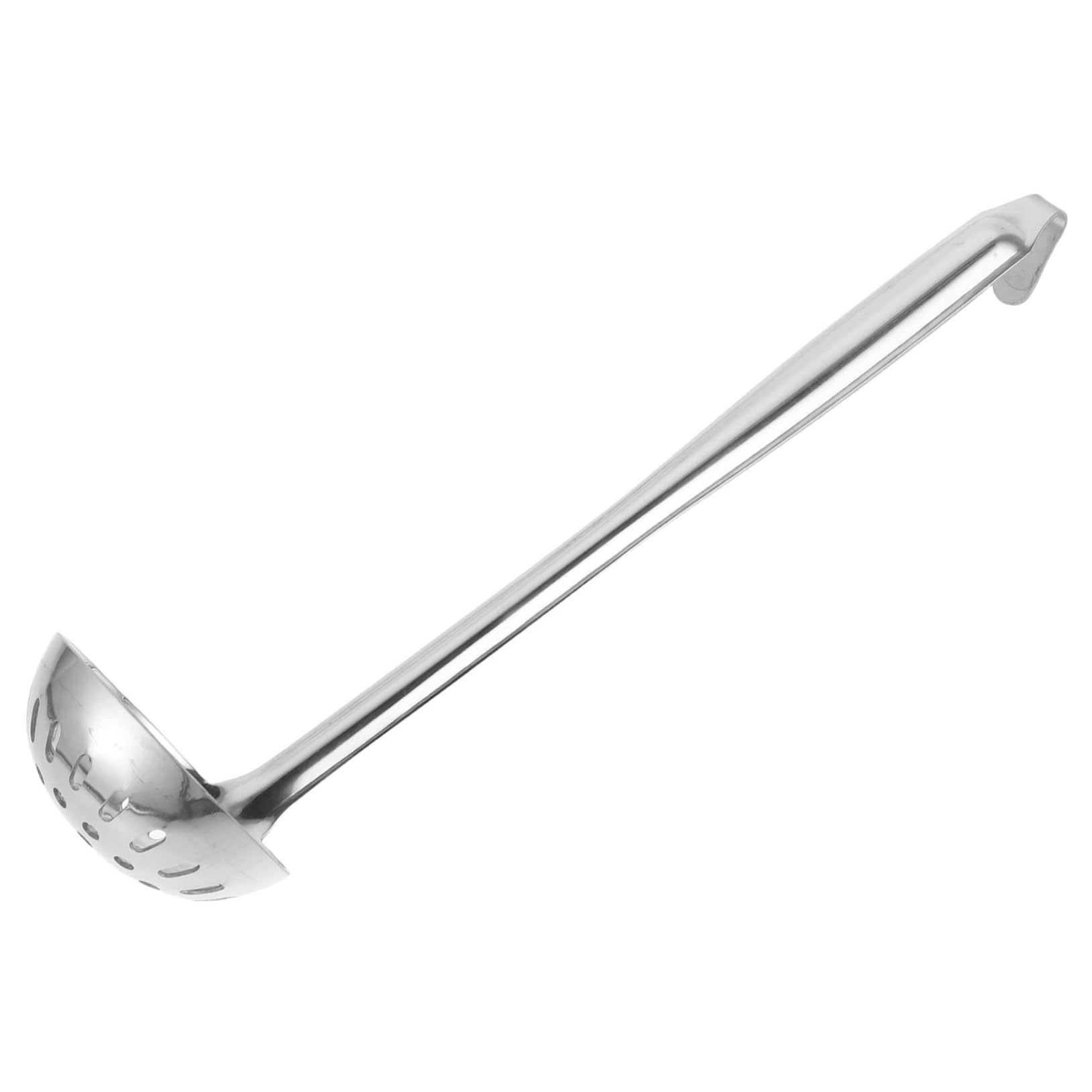 PRETYZOOM Heavy Duty Stainless Steel Skimmer Spoon with Long Ergonomic Handle Serving Tool for Hot Pot Stews Gatherings Deep Bowl Design