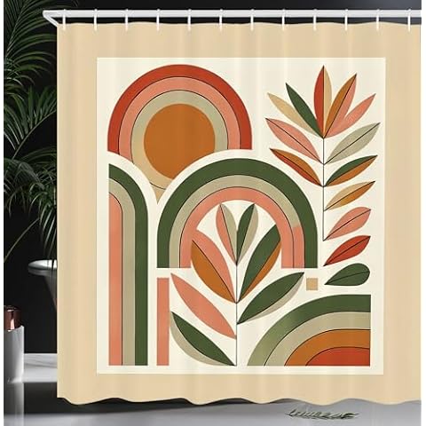 Ambesonne Monstera Shower Curtain with Hooks Cover