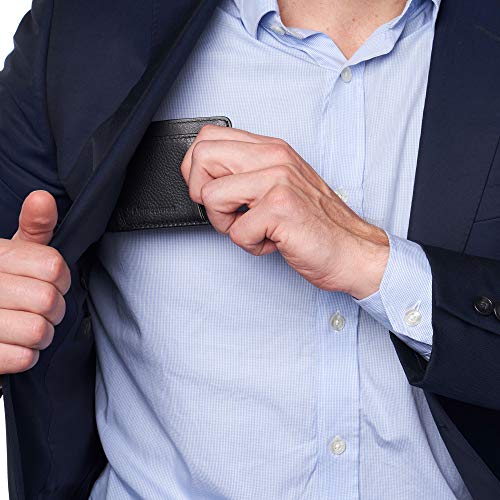 Alpine Swiss RFID Minimalist Oliver Front Pocket Wallet For Men Leather York Collection Black3