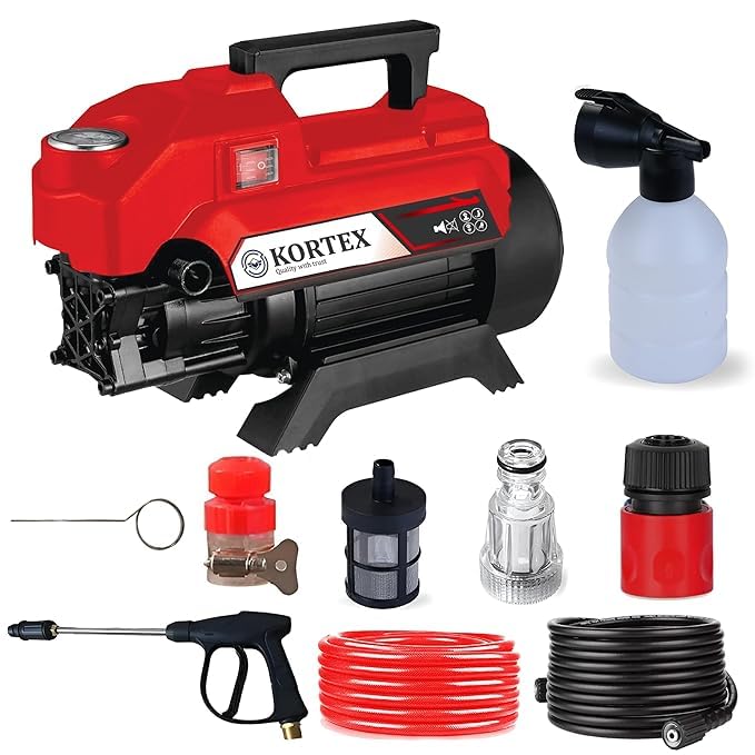 KORTEX Updated Model KTX - R5 Portable High Pressure Car Washer Cleaner Pump for Multiple Cleaning Applications with All The Required Accessories & 2.6kW Motor with 3191 PSI Max Pressure
