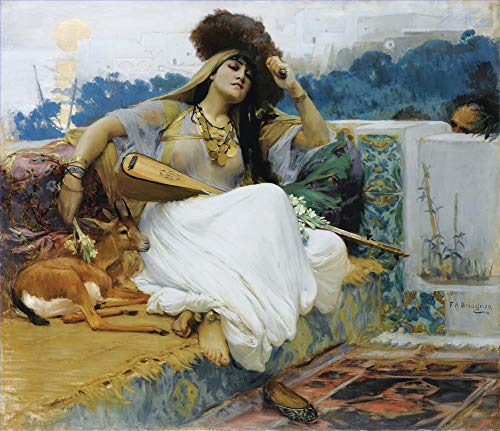 Peinture d'art Jeune Femme sur une Terrasse sur toile pour remplacer les posters sans âme