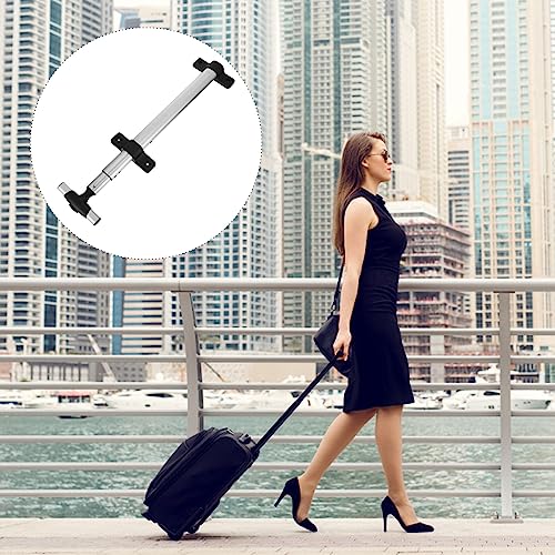 Image of Unomor 2 Pcs Single Tie Rod Stretchable Luggage Handle - Suitcase Pull Rod Replacement for Travel Bags, Trolley Case - Metal Wheel Aluminum Alloy