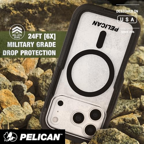 Pelican Voyager iPhone 17 Pro Case - Rugged MagSafe Phone Case -Black/Clear - image 6