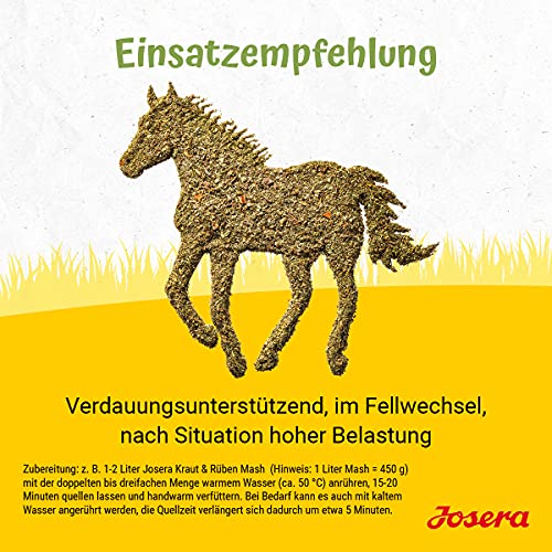 JOSERA Kraut & Rüben Mash (1 x 15 kg) | Premium Pferdefutter Mash | Pferdefutter mit Leinsamen | Stärke- und zuckerreduziert | voll mineralisiert | 1er Pack