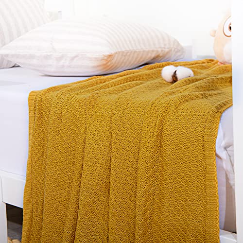 Image of NTBAY Rayon Derived from Bamboo Toddler Blanket, 30 x 40, Ginger Yellow