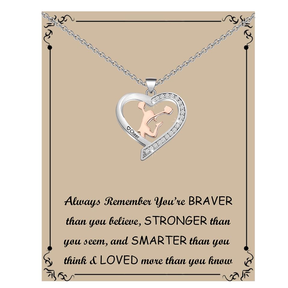 Cheerleader Necklace Cheerleading Girls Gift Cheer Necklaces Cheerleader Gift for Girls Cheer Gifts Cheerleading Coach Gifts (cheer color necklace)