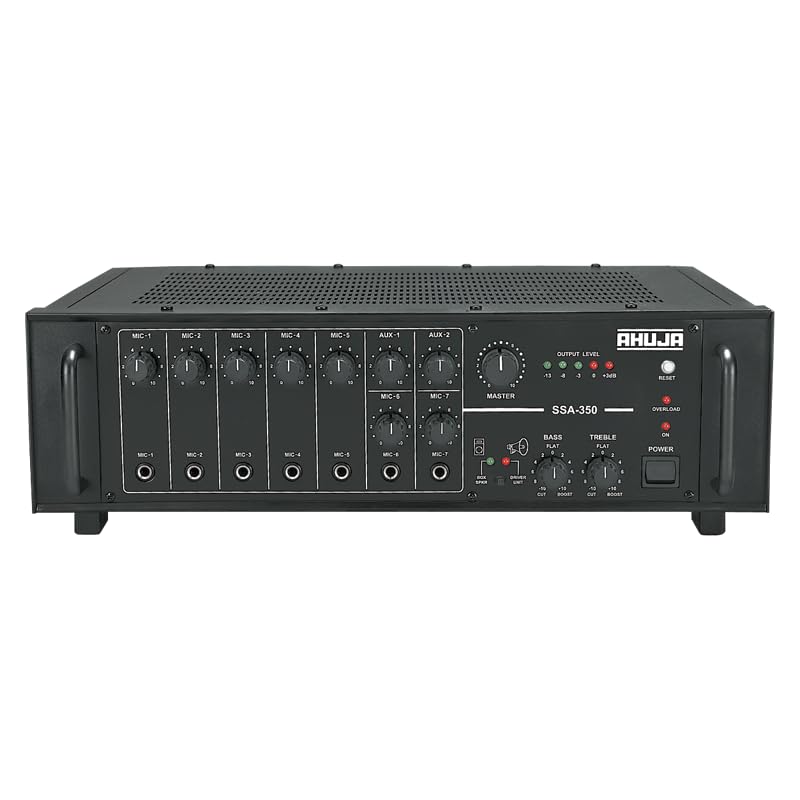 Image of Ahuja SSA-350 with 350W High Wattage PA Mixer Amplifier - Professional Audio Amplifier for PA Systems (2)