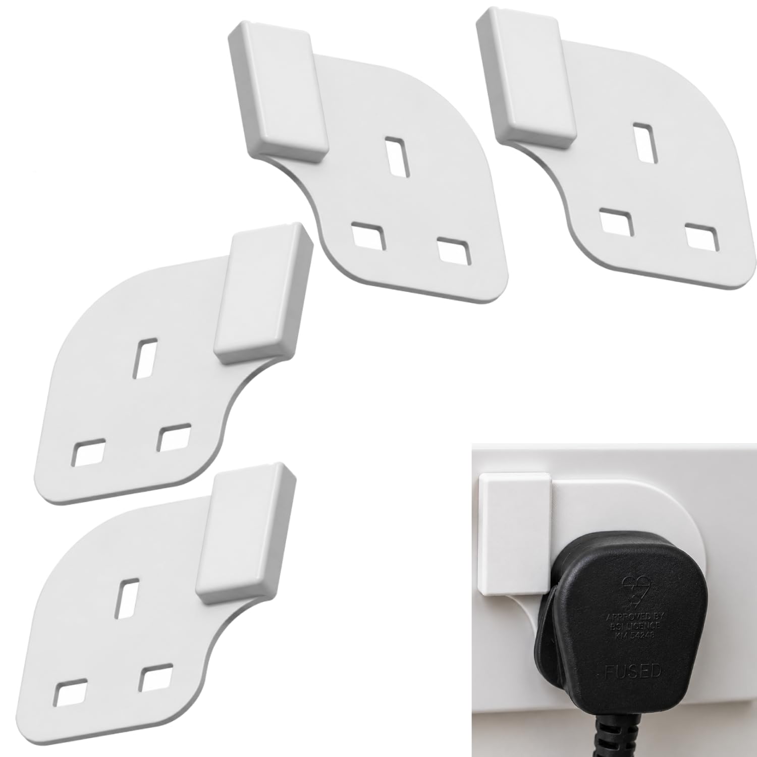 Print It Uk 2 Pairs (4 Covers) Socket Switch Guard Covers – Prevent Accidental Switch Off – Plug-Retained Design – No Adhesive Required – Fits Standard Uk Sockets (2 Pairs (4 Covers))