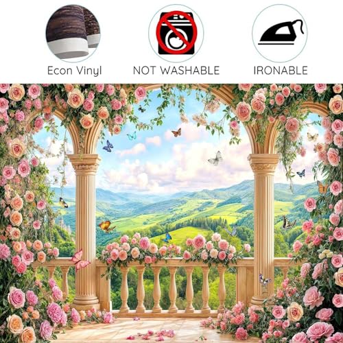 Fondo Fotográfico Floral Rosa 7x5ft miniatura 7