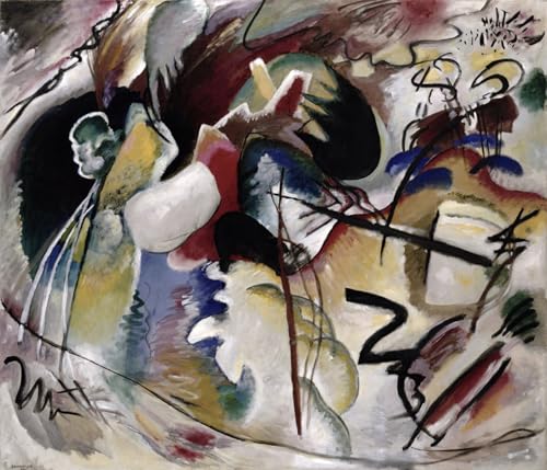 Toile Kandinsky White Formby, impression d'art haut de gamme pour une décoration murale chic