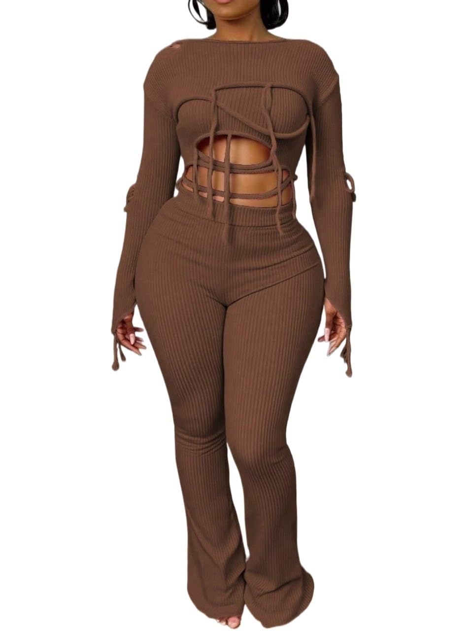 Womens Pullover Sweater Womens Sweater Knit Long Sleeved One Neck Hollow Truncated Slim