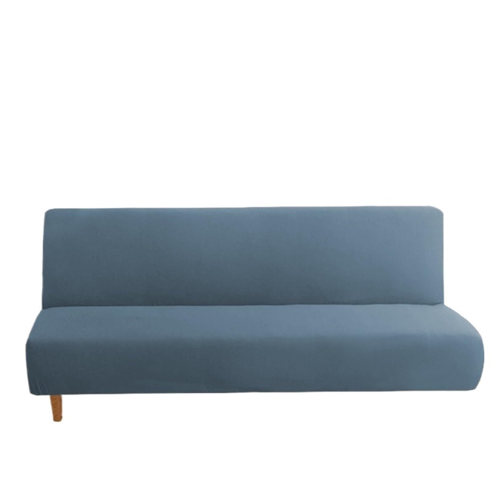 GCYEIDMA Armless Sofa Slipcover Stretch Futon Sofa Bed Cover For Armless Covers Spandex Furniture Protective(Blue,M)
