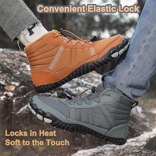 Hike Winter Barefoot Shoes Women Men, Winter Waterproof Minimalist Snow Boots with Wide Toe Box, Non-Slip Running and Walking Sneakers2