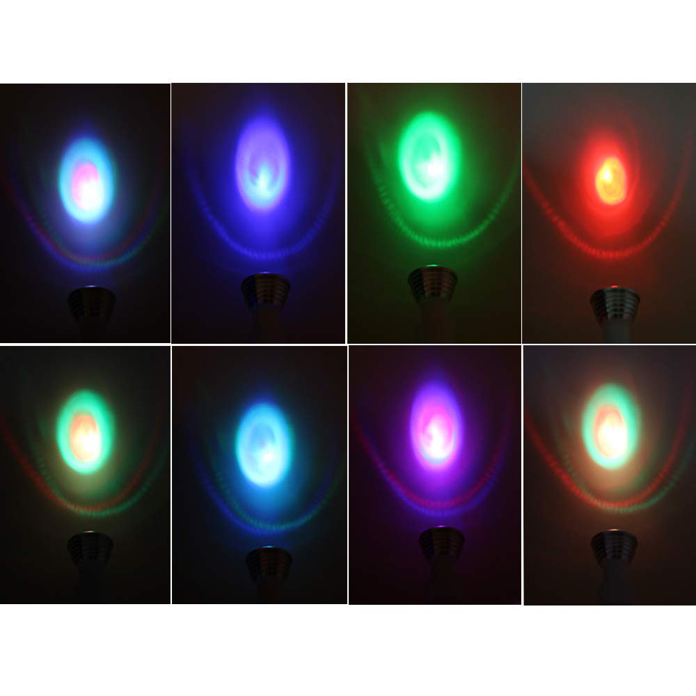 Lot de 20 ampoules LED GU10 RVB à changement de couleur blanc chaud à intensité variable 3 W 180 lm avec télécommande infrarouge pour applique murale, rail et plafond encastré