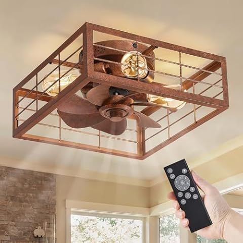 LEDIARY Caged Low Profile Ceiling Fan Cover