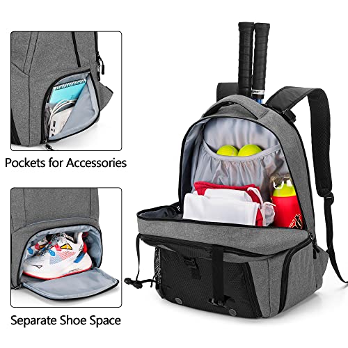 DSLEAF Tennis Backpack for 2 Rackets, Tennis Bag with Separate Ventilated Shoe Space for Tennis/Pickleball/Badminton/Squash Racquet and Accessories by DSLEAF - Image 2