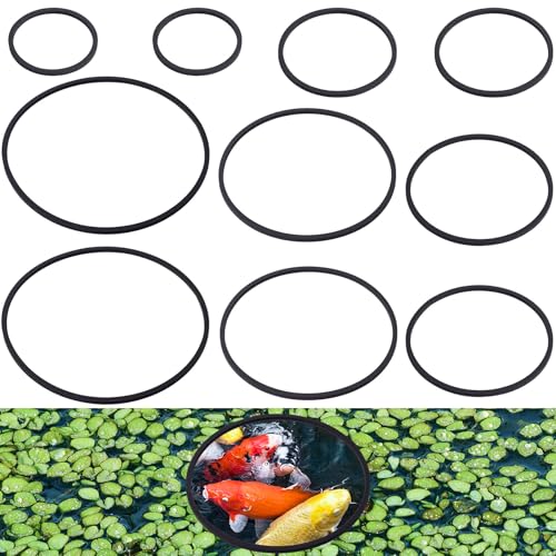 Image of PAGOW 10pcs Fish Feeding Rings Set, Floating Aquarium Plant Corral, Round Fish Feeder Rings for Fish Tank, Floating Plant Ring, Fish Tank Aquarium Accessories for Betta (Black)