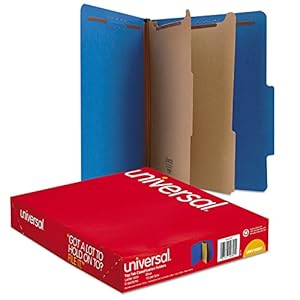 Universal UNV10301 Bright Colored 2-Divider Letter Size Pressboard Classification Folders – Cobalt Blue (10/Box)