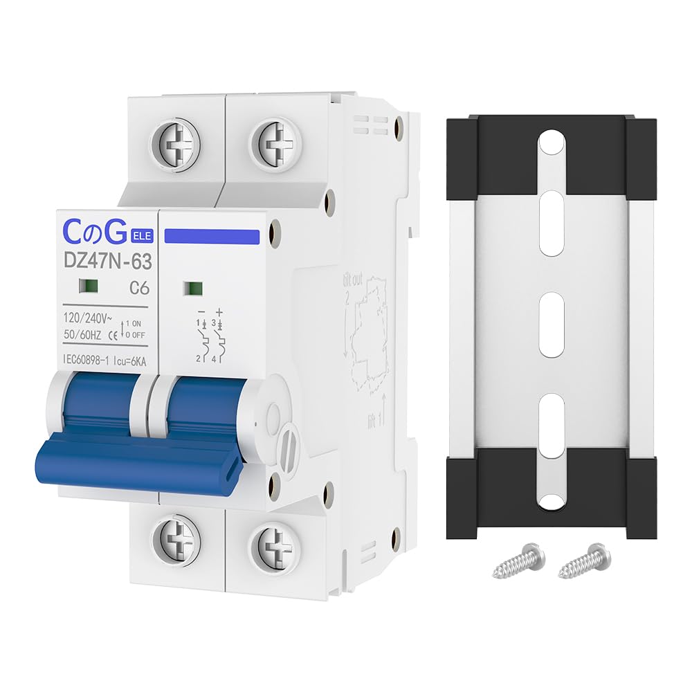 AC Miniature Circuit Breaker, CGELE 20 Amp 2 Pole 120/240V Solar AC Disconnect Switch Thermal Magnetic Trip Din Rail Mount — Amazon image 13