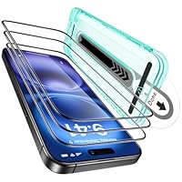ESR Vetro temperato per iPhone 16 Plus/iPhone 15 Plus, Protezione per lo schermo con durezza 9H,...