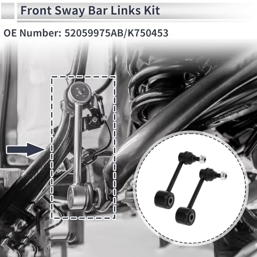 Barra estabilizadora delantera par 68293033AB para Jeep Wrangler 2007-2017 3