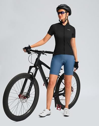 Bikewa Women'S Cycling Jersey Short Sleeve Bike Shirts Full Zipper Bicycle Biking Tops With Pockets Road Mountain Riding thumb #5