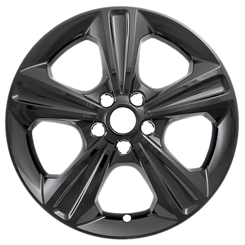 OxGord 17 inch Wheel Skins (4) Compatible with Select 2013-2016 Ford Escape - Impostor Wheel Covers for Alloy Rims - Gloss Black