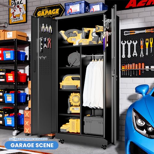 Image of Metal Storage Cabinet for Garage, Tool Cabinet, Utility Cabinet